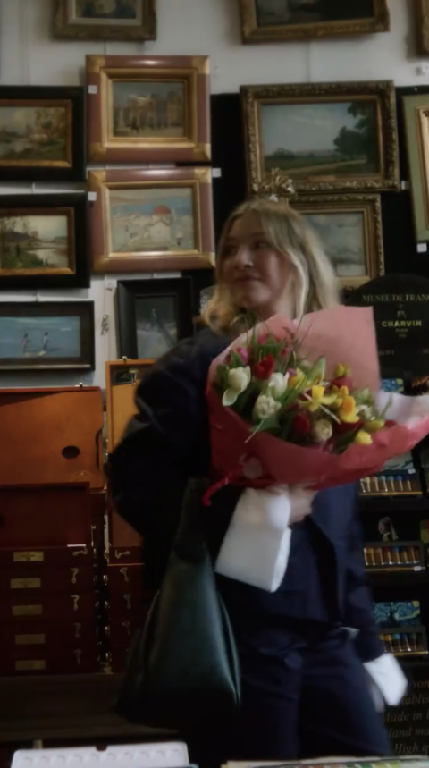 Production of the shoot for Emporio Armani to follow a typical day in the life of a Parisian woman.