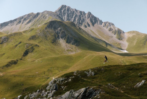 Production of the Buff photo shoot in the Alps.