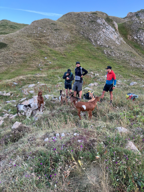 Production of the Buff photo shoot in the Alps.