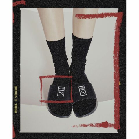 Production of the photo shoot for the collaboration between Puma and Vogue.