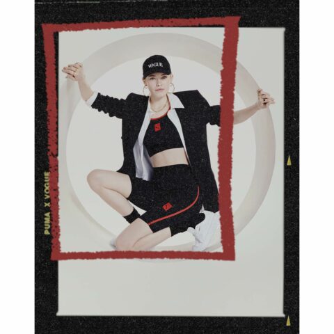 Production of the photo shoot for the collaboration between Puma and Vogue.