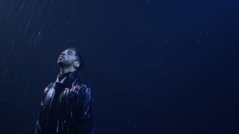 Artist under blue light in the dark – Disiz ft. Damso “Rencontre” music video