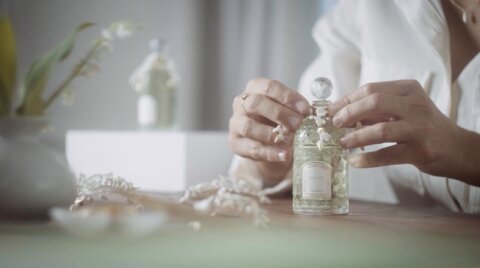 Production of the shoot for Guerlain, for the release of the Le Muguet collection.
