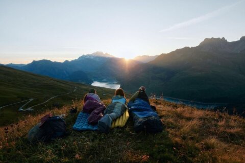 Production of the Buff photo shoot in the Alps.
