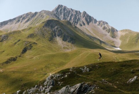 Production of the Buff photo shoot in the Alps.