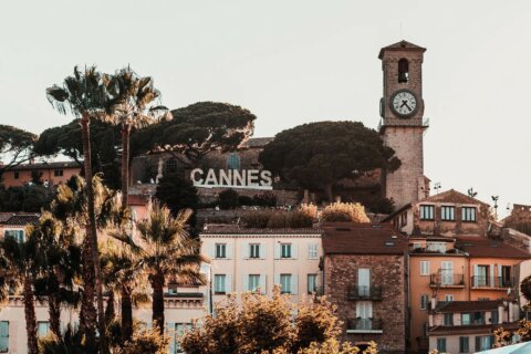 Old town of Cannes with its clock tower – shooting locations on the French Riviera
